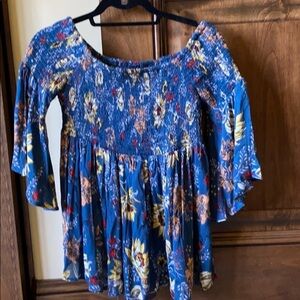 Blue smock blouse NWT